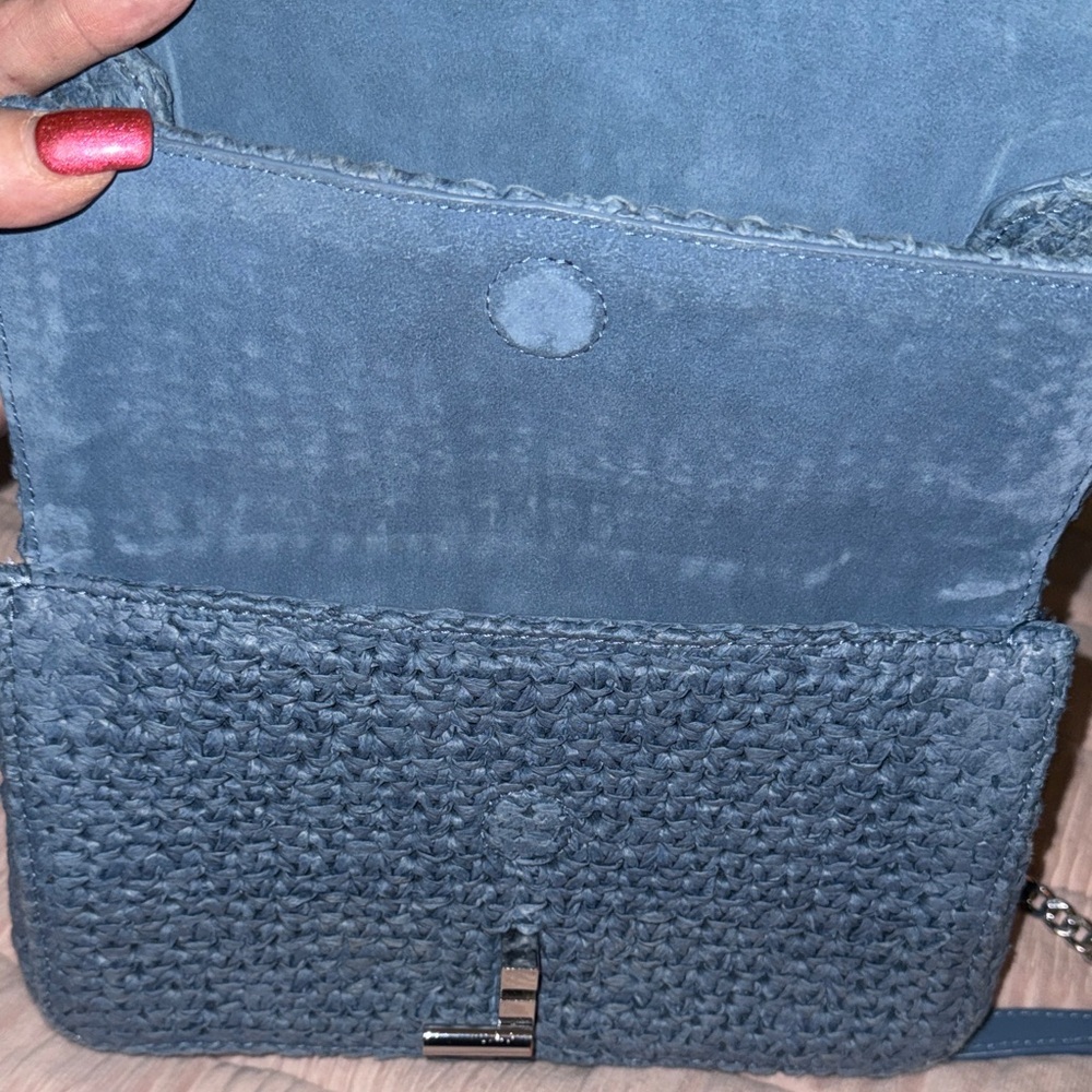 Sandro Light Blue Woven Shoulder Bag - Picture 12 of 16